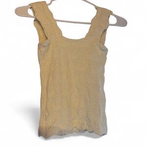 Sleeveless Textured Yellow Tank Top - Women's